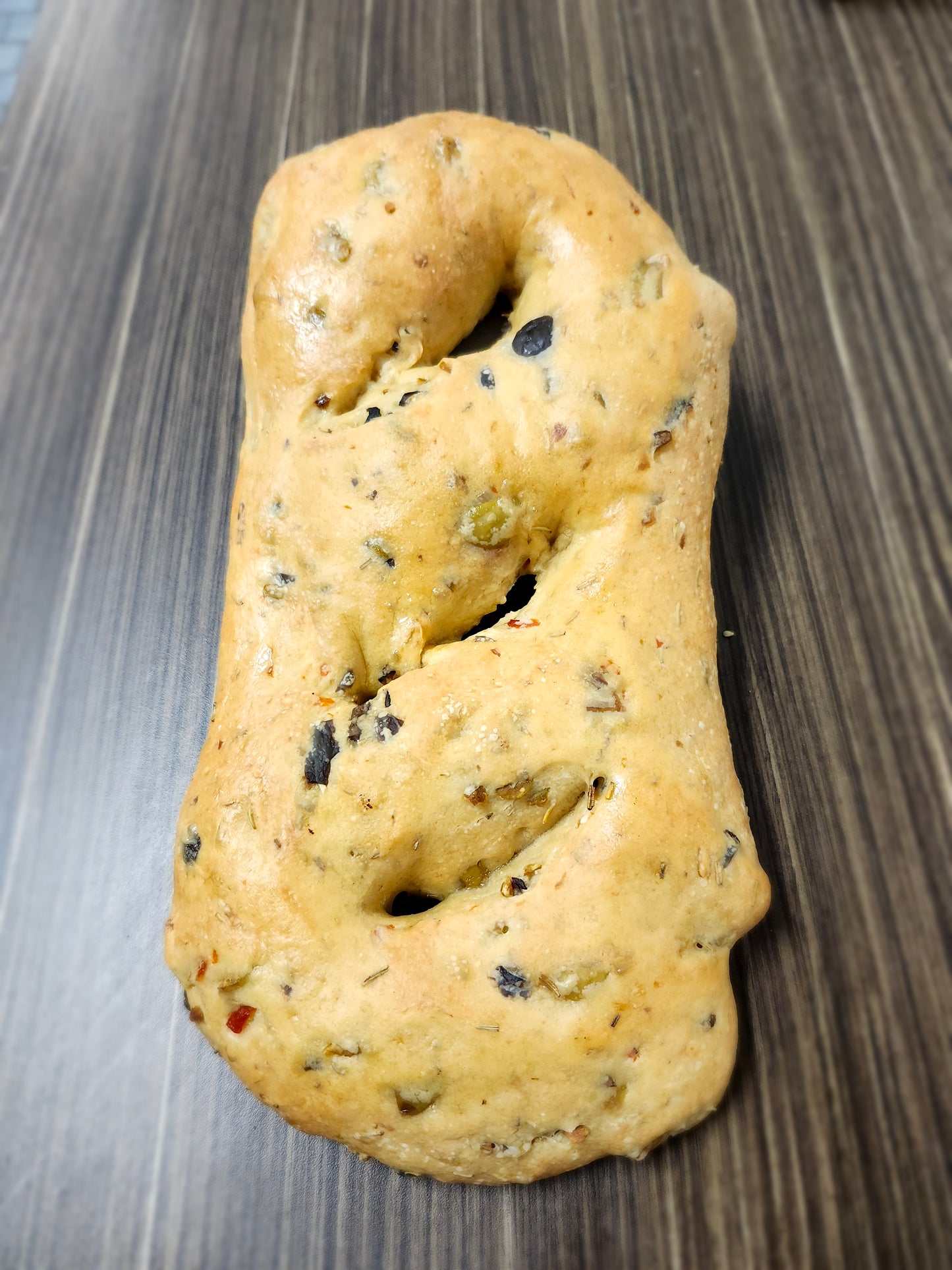 Fougasse aux olives et romarin sur levain