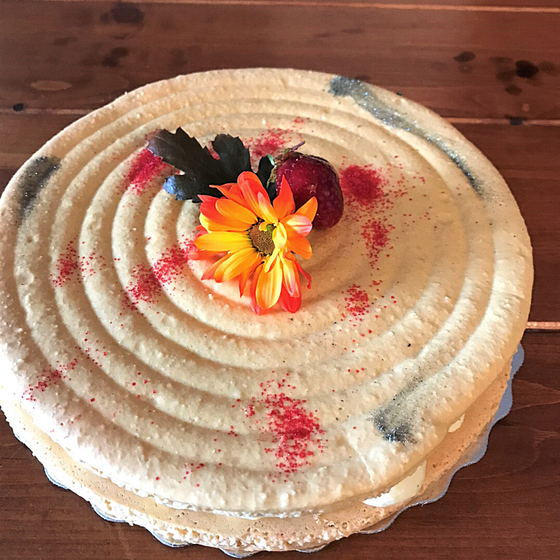 Macaron Crème légère ,caviar de citron