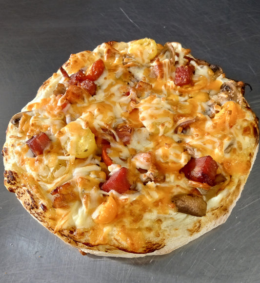 Pizza végé ou jambon fromage PIZZA AU LEVAIN 100% NATUREL.